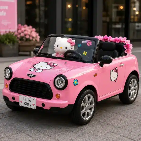 Kids Electric Ride-On Car with Cute Cartoon Theme